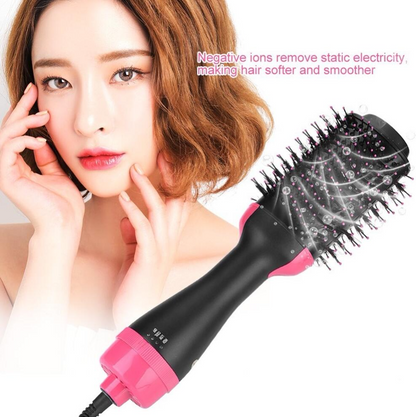 2-in-1 Electric Hair Dryer Volumizer Straightener Curler Comb